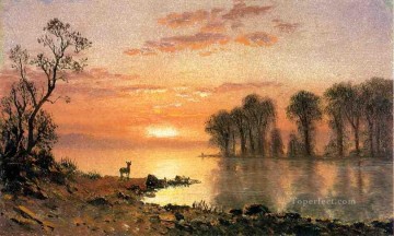 Atardecer Albert Bierstadt Paisaje Pinturas al óleo